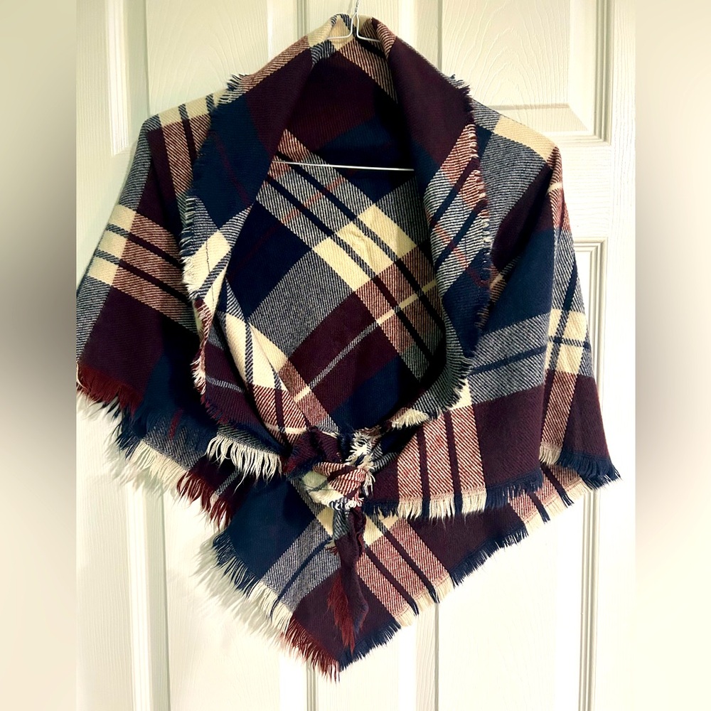 David and Young Plaid Triangle Scarf
